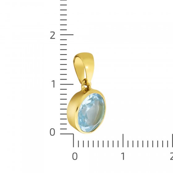 Anhänger Gold 585 mit echtem Blautopas (beh.) 8mm 