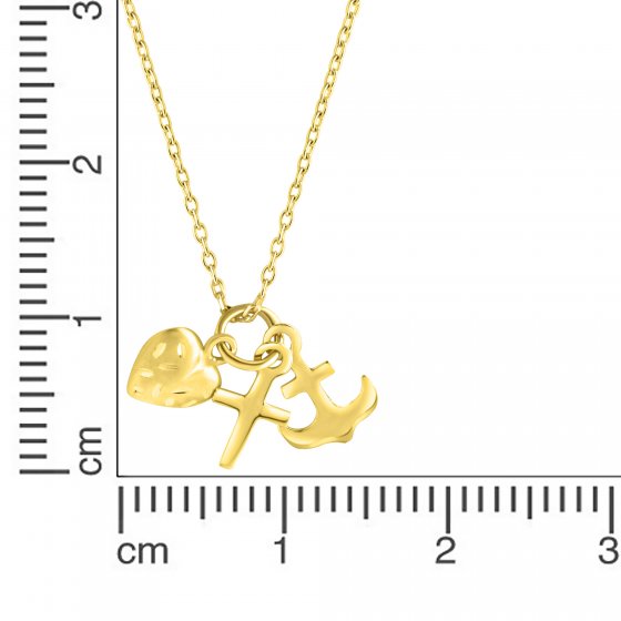 Anhänger mit Kette 375/- Gelbgold Glaube,Liebe,Hoffnung 