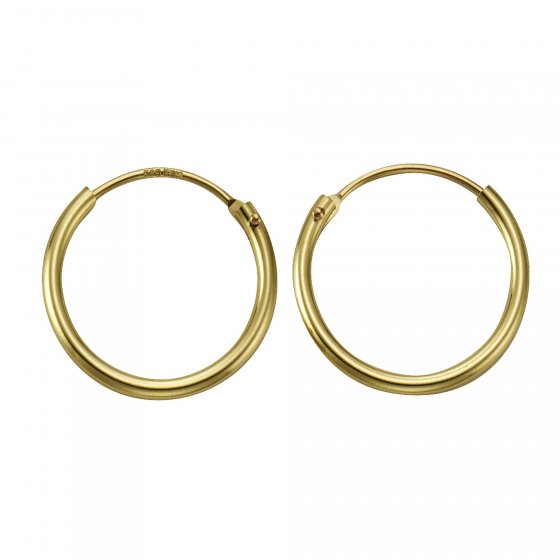 Ohrringe Gold 585 mit einem Durchmesser von 15mm 