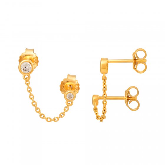 Doppelohrstecker 925 Sterling Silber gelb vergoldet 