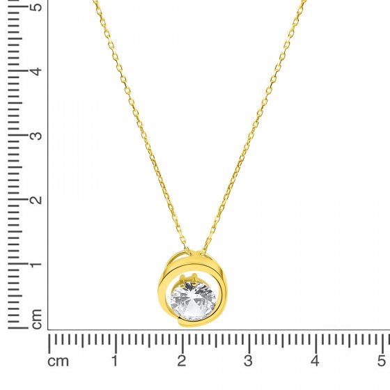 Anhänger mit Kette 585/- Gelbgold Zirkonia 