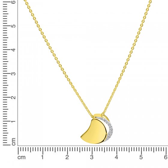 Anhänger mit Kette 375/- Gelbgold bicolor Zirkonia 