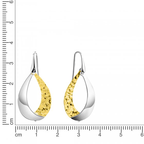 Ohrhänger 925/- Sterling Silber bicolor 