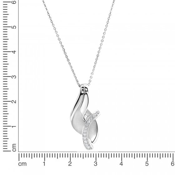 Anhänger mit Kette 925/- Sterling Silber rhodiniert Zirkonia 