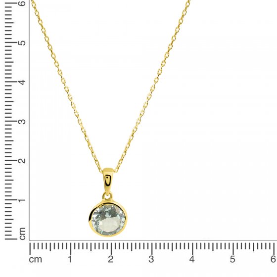 Anhänger mit Kette 585/- Gelbgold Blautopas 