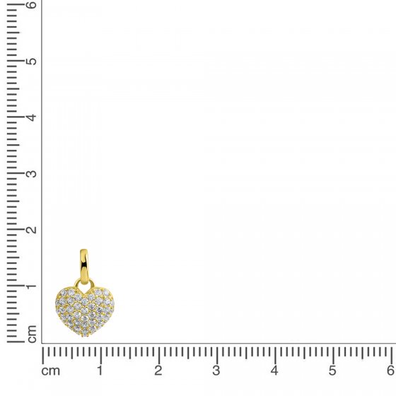Anhänger 375/- Gelbgold Herz Zirkonia 