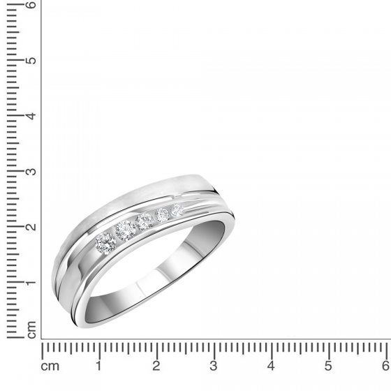 Ring 925/- Sterling Silber rhodiniert Zirkonia 