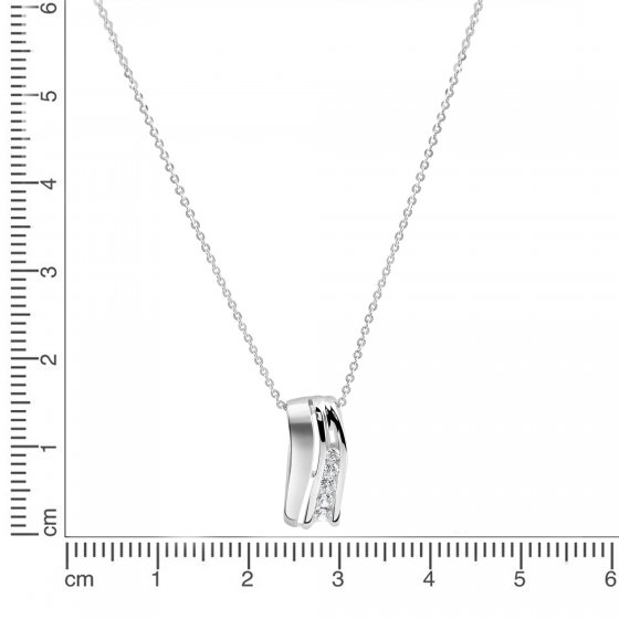 Anhänger mit Kette 925/- Sterling Silber rhodiniert Zirkonia 