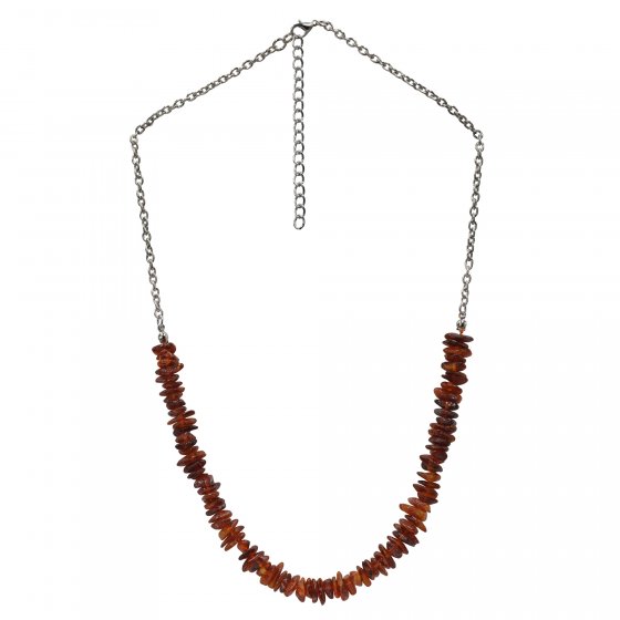 Schmuckset Set aus Collier und Ohrhänger  Bernstein braun 