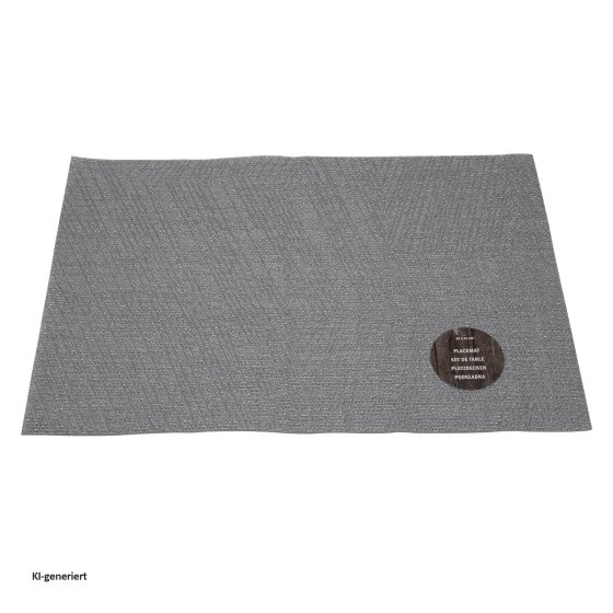 Tischset 4-teilig Polyester Hellgrau 