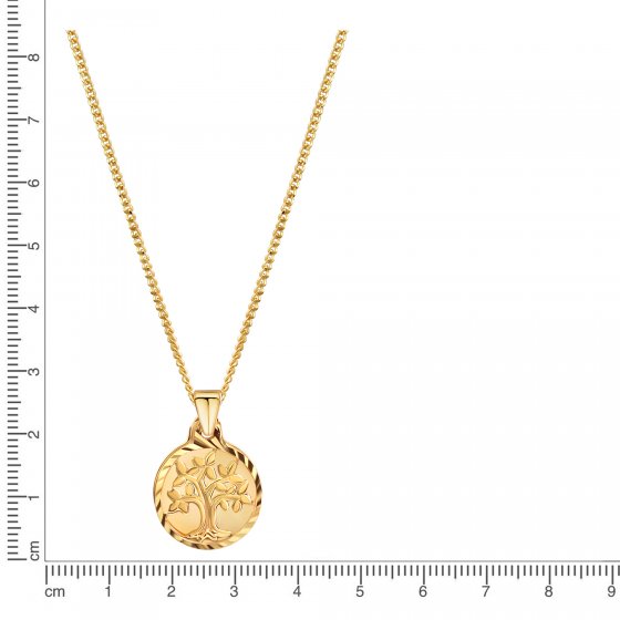 Halskette Gold 333 mit Lebensbaum Motiv 42/42cm lang 