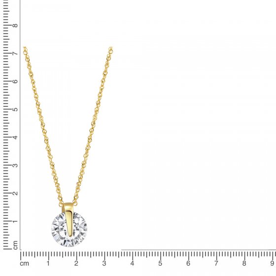 Halskette Gold 333 mit Zirkonia weiß 10mm 