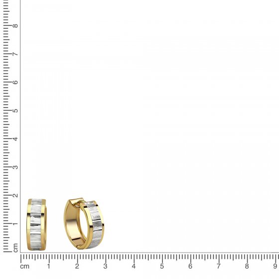 Ohrringe Gold 333 zweifarbig glanz/matt 15mm Durchmesser 