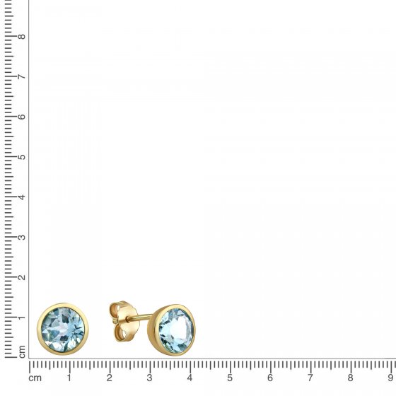 Ohrringe Gold 375 mit echtem Blautopas (beh.) 7mm 
