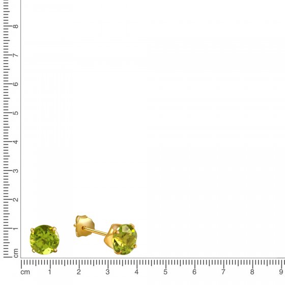 Ohrringe Gold 333 mit echten Peridot-Steinen 5mm 