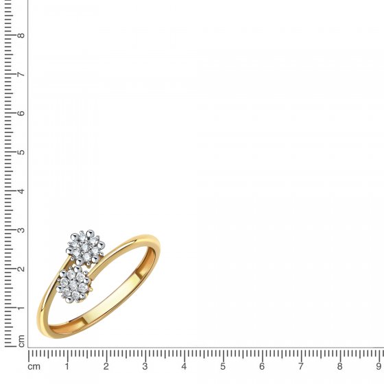 Ring Gold 375 mit 14 weißen Zirkonia-Steinen 