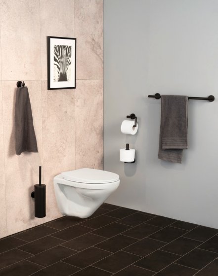Toilettenpapier-Ersatzrollenhalter Mod. Bosio Black, rostfrei 