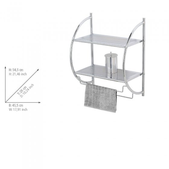 Exclusiv Wandregal mit 2 Ablagen, mit Handtuchhalter