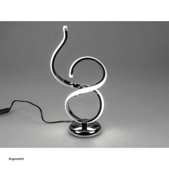 LED Tischlampe 38 cm Spirale Silber 