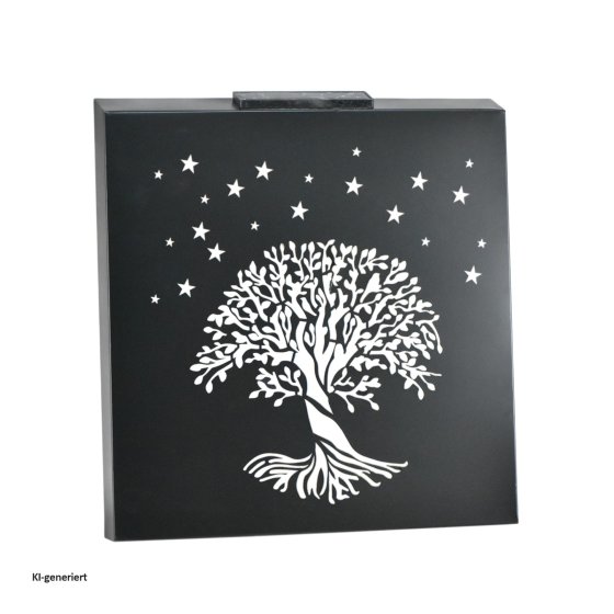 LED Solarleuchte 46 x 48 cm warmweiß für Terrasse und Balkon 