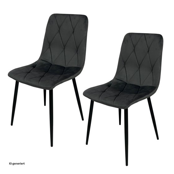 Stuhl Mesa Eco 2er-Set Velvet Grau 