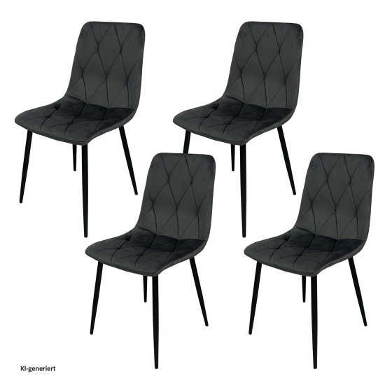 Stuhl Mesa Eco 4er-Set Velvet Grau 