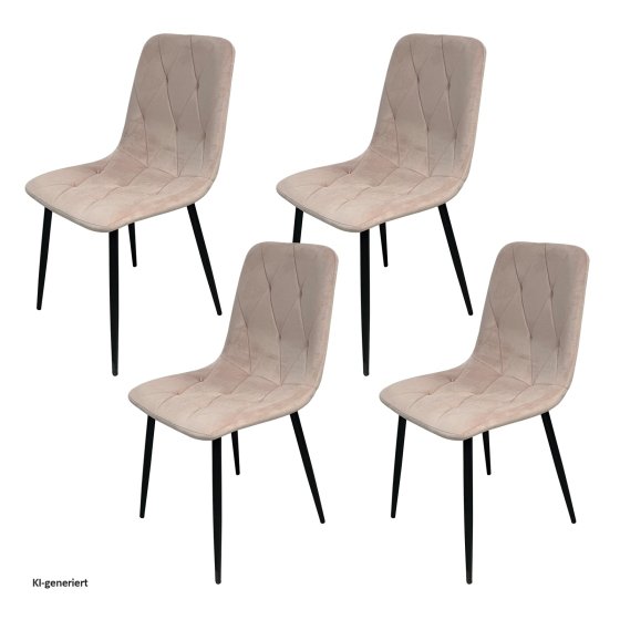 Stuhl Mesa Eco 4er-Set Velvet Rosa 