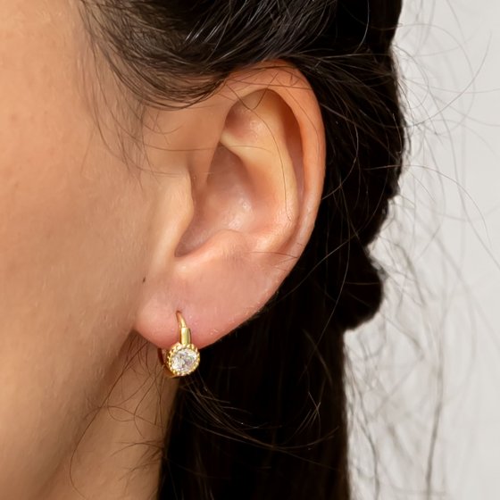 Ohrringe Silber 925 vergoldet mit Zirkonia weiß 