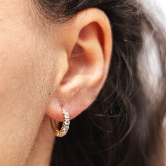 Creolen 925/- Sterling Silber vergoldet Halbkranz 