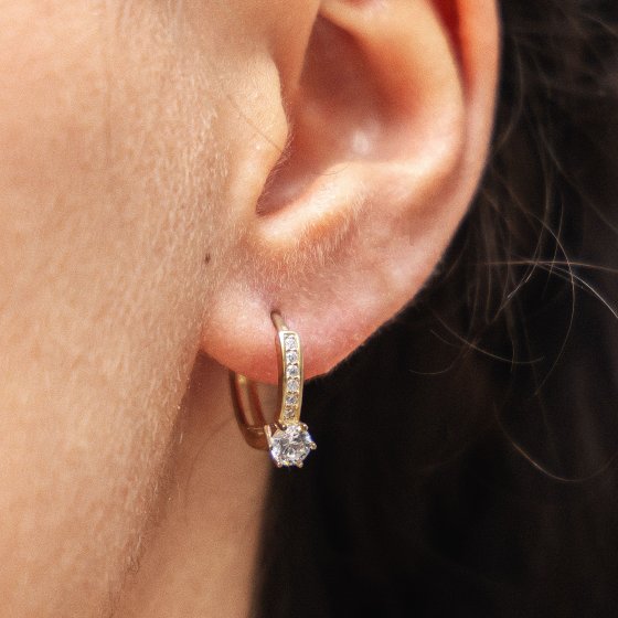 Creolen Creolen Solitär 925/- Sterling Silber 