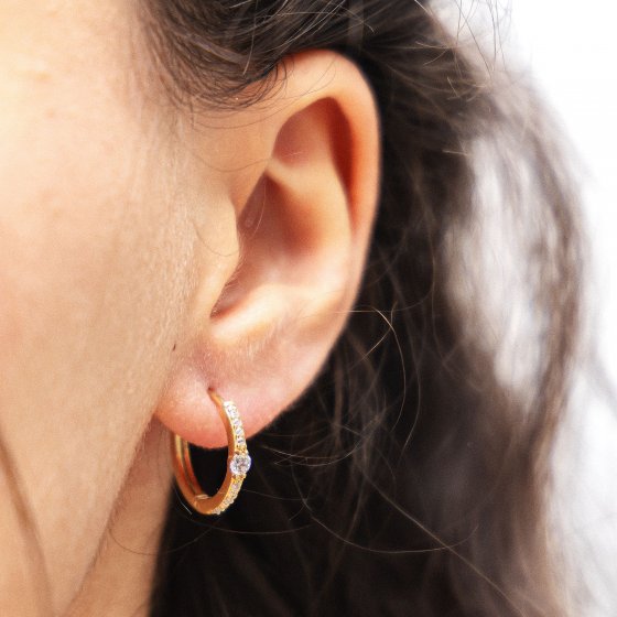 Creolen Creolen Solitär 925/- Sterling Silber 