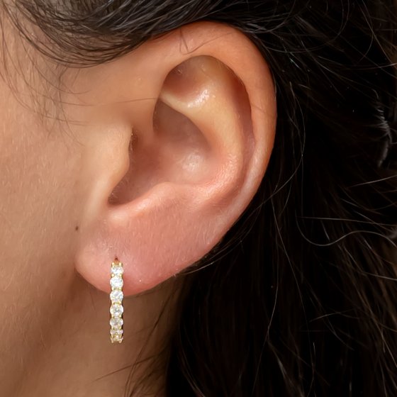 Ohrringe Silber 925 vergoldet mit weißen Zirkonia-Steinen 