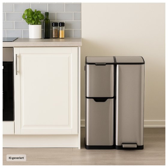 Mülltrennsystem Jannik 60 Liter Silber 