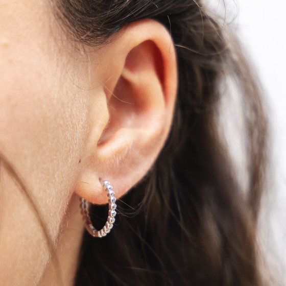 Ohrringe Silber 925 rhodiniert glänzend 1,8cm Durchmesser 