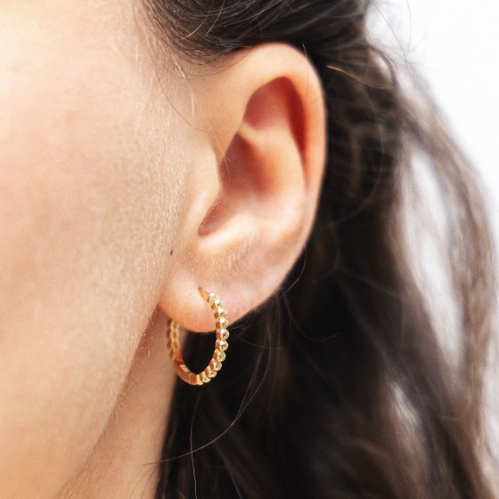 Creolen 925-Sterling Silber vergoldet Glänzend 1,8cm 