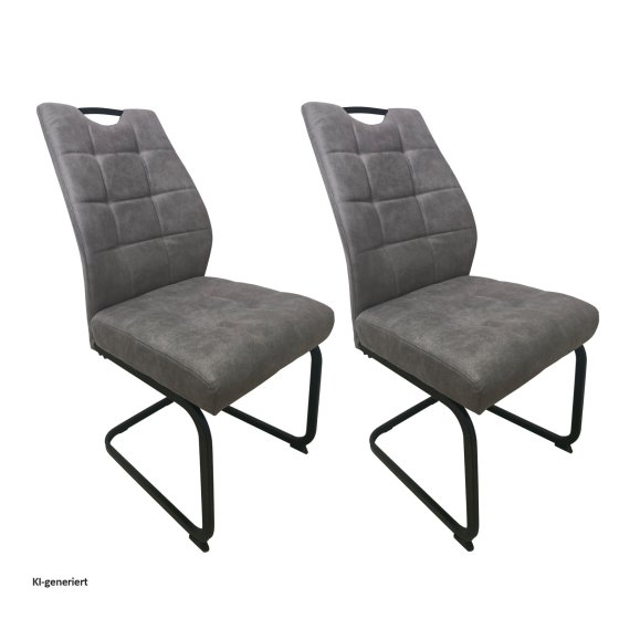 Modernes 2er Set Schwingstühle Hellbraun mit elegantem Design 