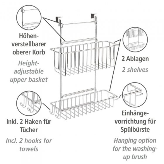 Küchenschrank Einhängregal Mod. Flexi, verchromtes Metall