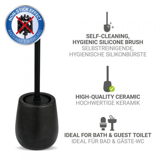 WC-Garnitur Mod. Nerno Schwarz, aus hochwertiger Keramik 