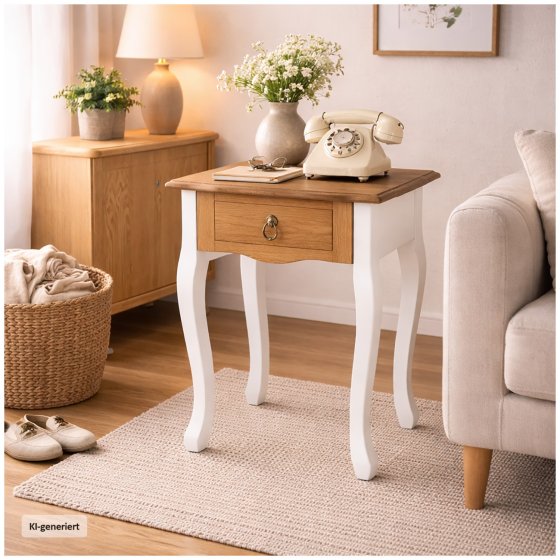 Beistelltisch mit Schublade Retro 