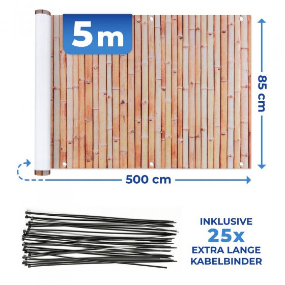 Balkon-Sichtschutz BAMBUS, witterungsbeständig 