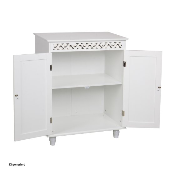 Kommode Mehrzweckschrank Weiß mit Verzierungen im Landhausstil 