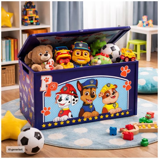 Paw Patrol Spielzeugkiste mit Deckel Kinder Aufbewahrungsbox Blau 
