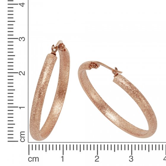 Creolen Edelstahl rosé diamantiert 34mm 