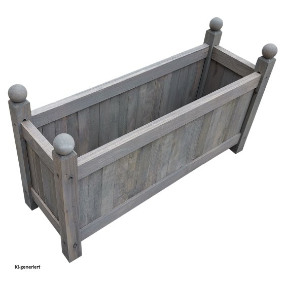 Holz-Pflanzkasten in Grau Blumenkübel für Garten, Terrasse und Balkon 