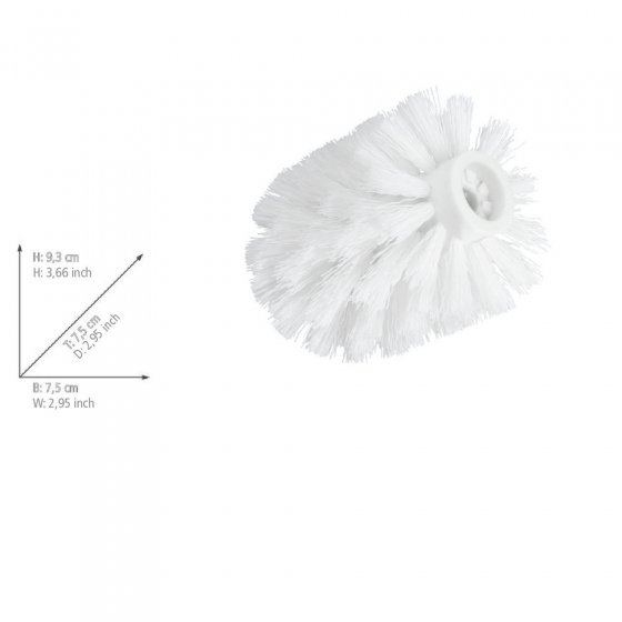 Ersatzbürstenkopf 4er, weiß, Kunststoff, Ø7,5cm, für alle gängigen WC-Garnituren 