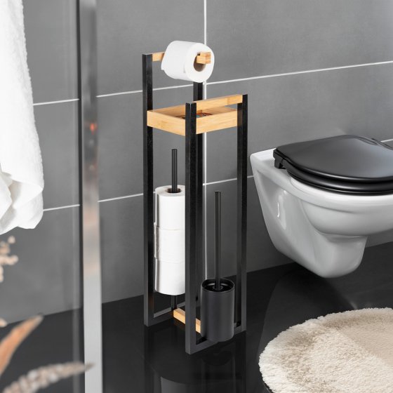 4 in 1 Stand WC-Garnitur Mod. Braidi, aus FSC® zertifiziertem Bambus 