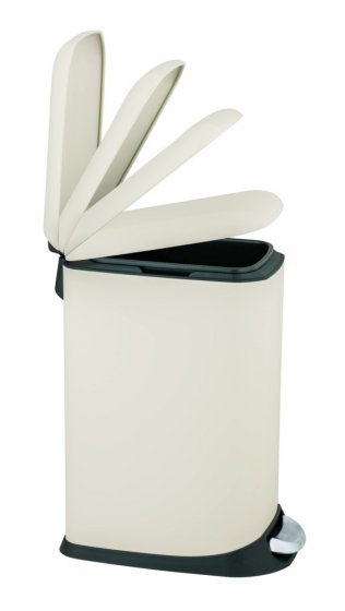 Treteimer Mod. Design 12 L, Easy-Close, Creme, mit herausnehmbarem Einsatz 