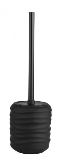 WC-Garnitur Mod. Illana, schwarz, Keramik, Edelstahl, Ø8,5x38,5 cm, soft-touch Beschichtung, freistehend 