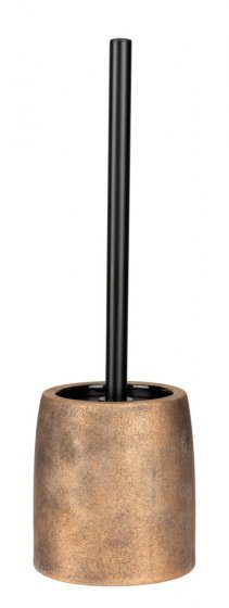 WC-Garnitur Mod. Tremea, bronze, keramik, schwarz, Ø11.5x37.5 cm, inklusive Edelstahl-Bürstenhalter 