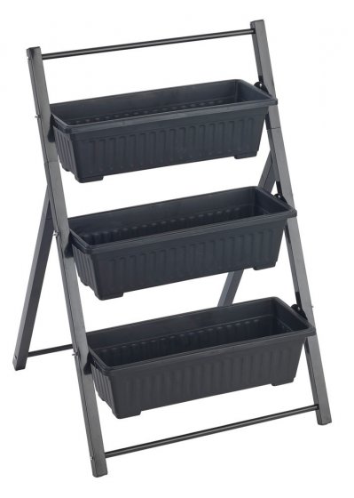 Vertikales Hochbeet, 3 Etagen, wetterbeständiger Kunststoff 